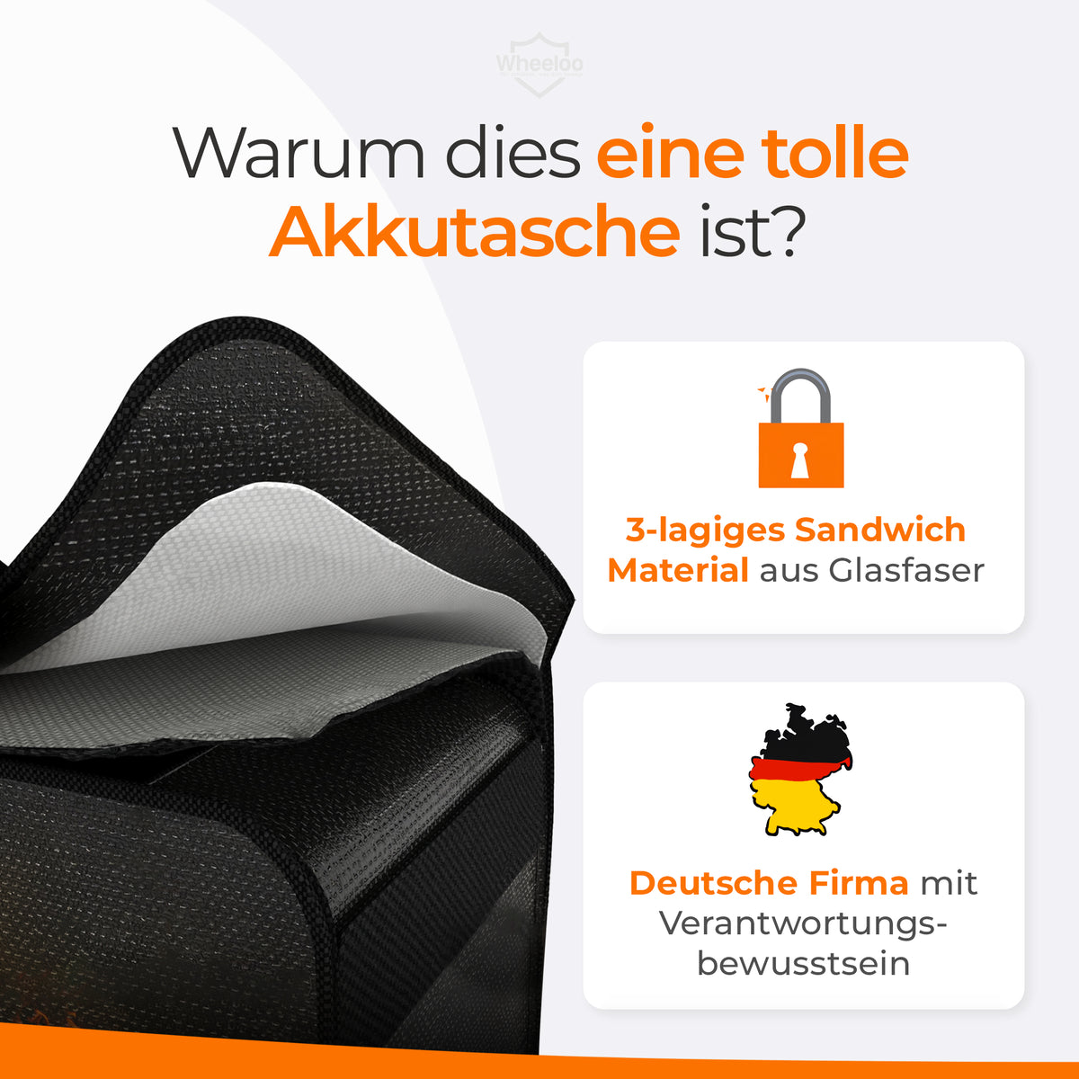 E-Bike Akkutasche für sicheres Aufladen von Akkus – Wheeloo-Shop