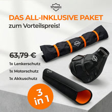 Laden Sie das Bild in den Galerie-Viewer, E-Bike Transportschutz Set 3-teilig für Motor, Akku und Lenker