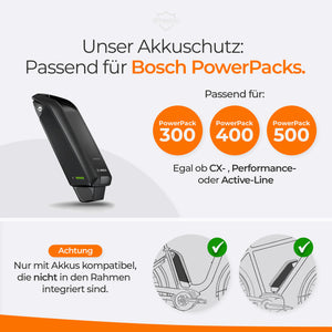 Akku Schutzhülle aus Neopren für Bosch Powerpack 300/400/500 I verlängert Reichweite