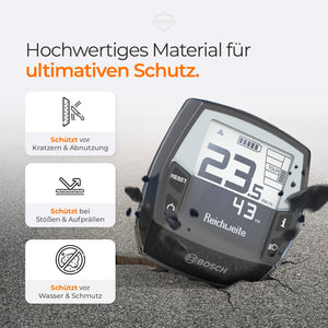 WHEELOO E-Bike Displayschutz Set für Bosch Intuvia Display | Transparent und wasserdicht | Stoß- und Kratzschutz I UV-Beständig I Display Schutzhülle I Ebike Schutz Zubehör