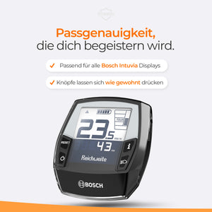WHEELOO E-Bike Displayschutz Set für Bosch Intuvia Display | Transparent und wasserdicht | Stoß- und Kratzschutz I UV-Beständig I Display Schutzhülle I Ebike Schutz Zubehör