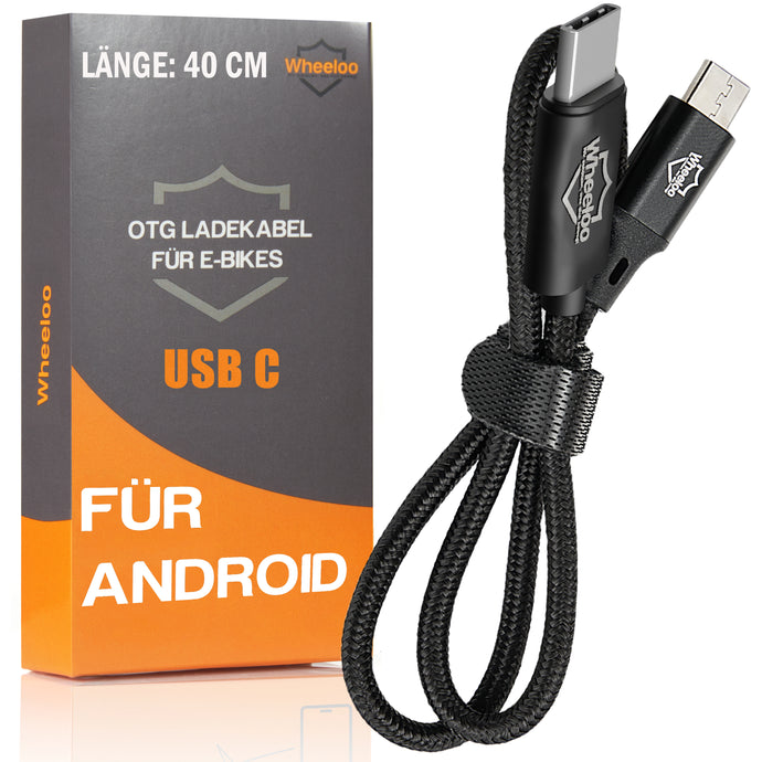 [Gerader Stecker] Ebike Ladekabel für IPhone 15 oder neuer sowie Android (USB-C Anschluss)