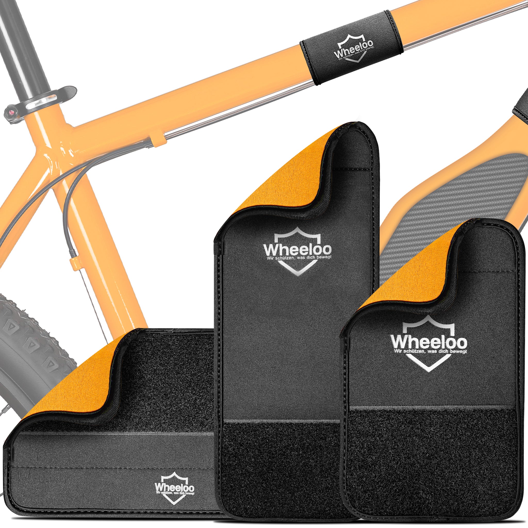 rennrad hülle transport E-Bike Transportschutz Set 3 teilig für Fahrradträger Transport – Wheeloo-Shop