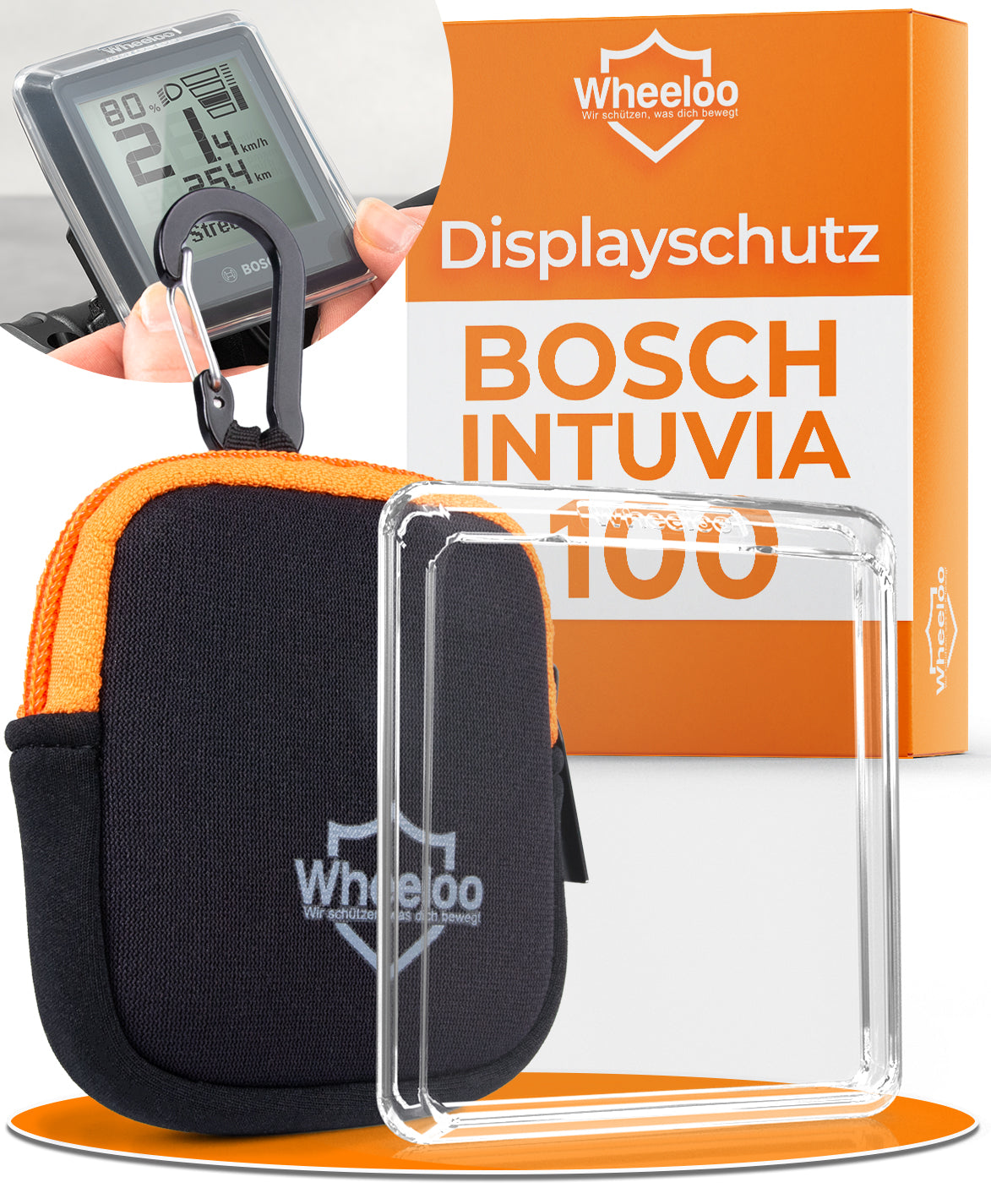 Bosch Intuvia 100 E-Bike Displayschutz inkl. Neoprentasche – Wheeloo-Shop