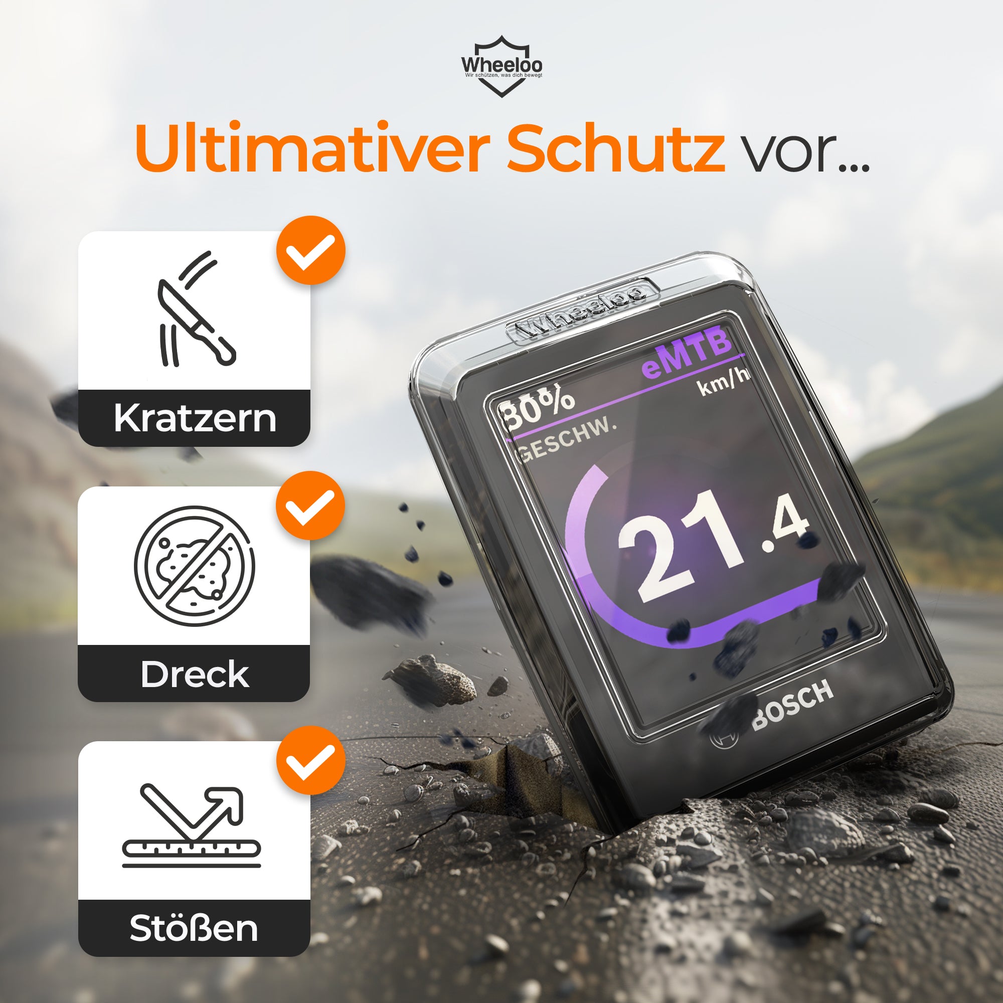WHEELOO Bosch Kiox 300 Schutzhülle I Displayschutz für Ebike I transpa – Wheeloo-Shop