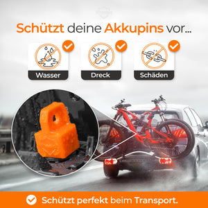 WHEELOO Kontaktschutz Abdeckung für Bosch E-Bike Smartes System I 2er Set I orange I eBike Akku Zubehör I Ladekabel Pin Schutz