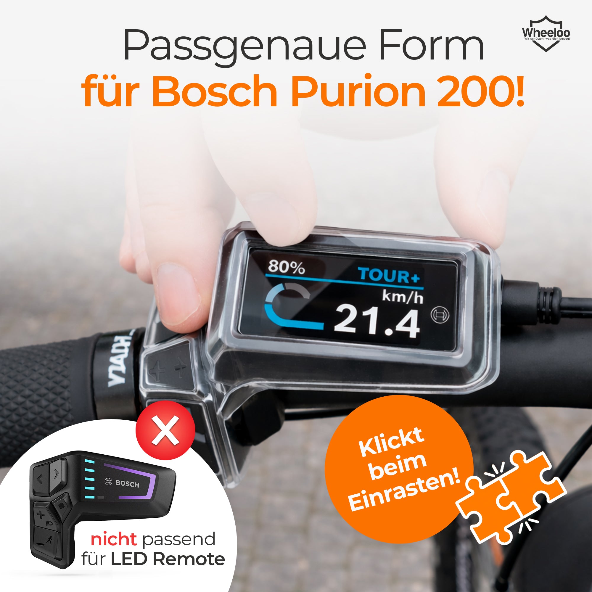 Wheeloo Displayschutz für Bosch Purion 200 I wasserabweisend & transparent – Wheeloo-Shop
