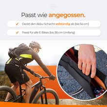 Laden Sie das Bild in den Galerie-Viewer, Ebike Akku Schutzhülle aus Neopren für mehr Reichweite I universale Passform für Bosch, Brose, Yamaha, alle Marken