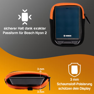 Schutzhülle für Bosch Nyon 2 I Displayschutz Tasche aus Neopren I Transportschutz für Bosch Ebike Display I Schutztasche mit Karabiner