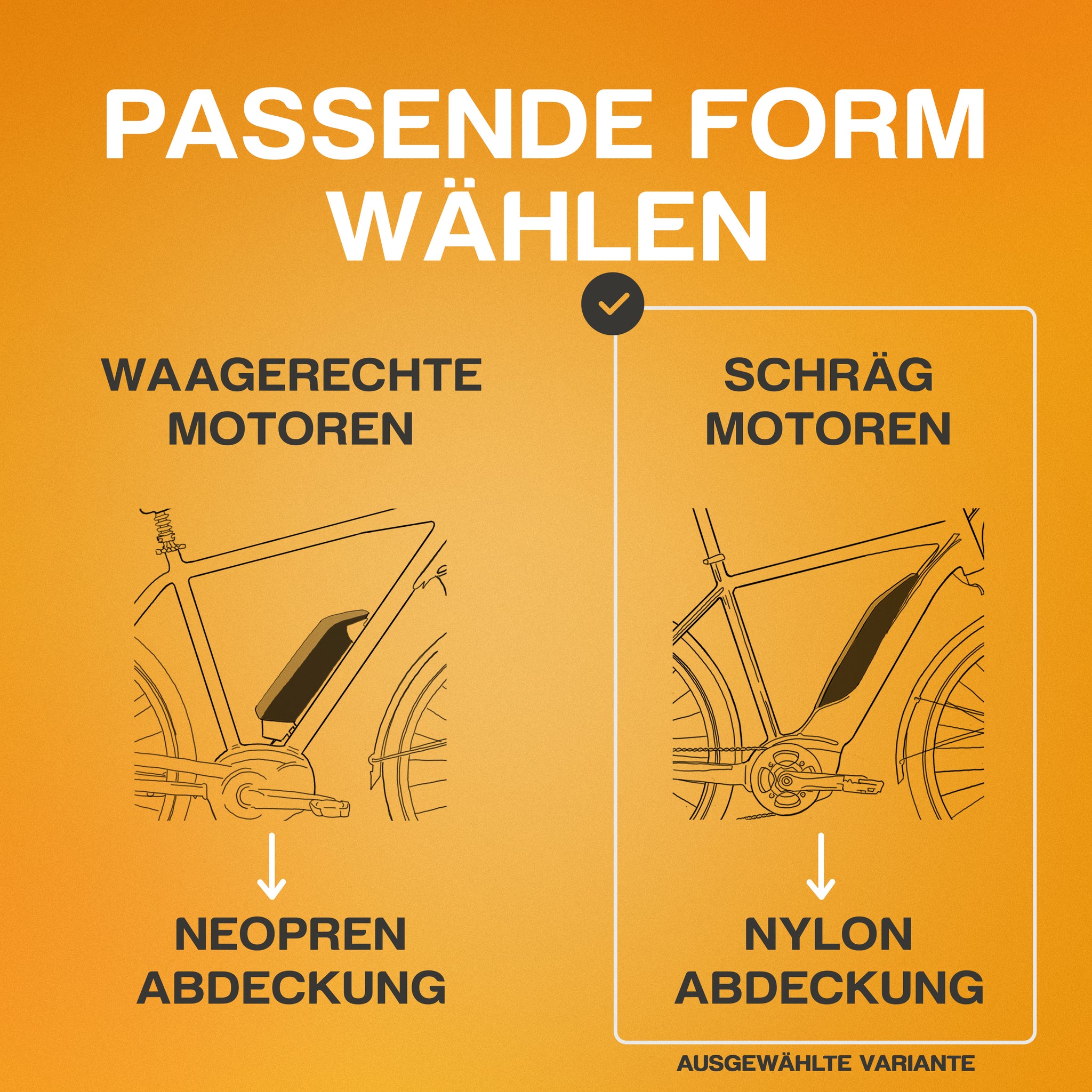 B-Ware I Ebike Motor Schutzhülle aus Nylon I für schräge Motoren I Fah –  Wheeloo-Shop