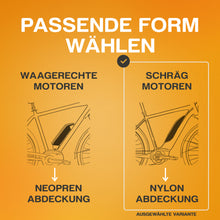 Laden Sie das Bild in den Galerie-Viewer, B-Ware I Ebike Motor Schutzhülle aus Nylon I für schräge Motoren I Fahrradträger Transportschutz