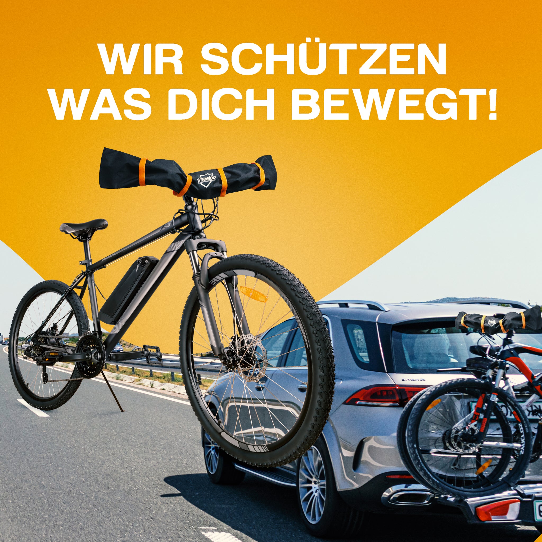 Wasserfeste Lenkerschutzhülle zum Fahrrad-Transport am Auto I robuster –  Wheeloo-Shop