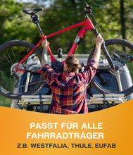 Laden Sie das Bild in den Galerie-Viewer, WHEELOO Transportschutz Set für Fahrrad &amp; Ebike 3 teilig I Fahrradträger Rahmenschutz universal passend I Fahrradbefestigung bei Thule, Westfalia etc.