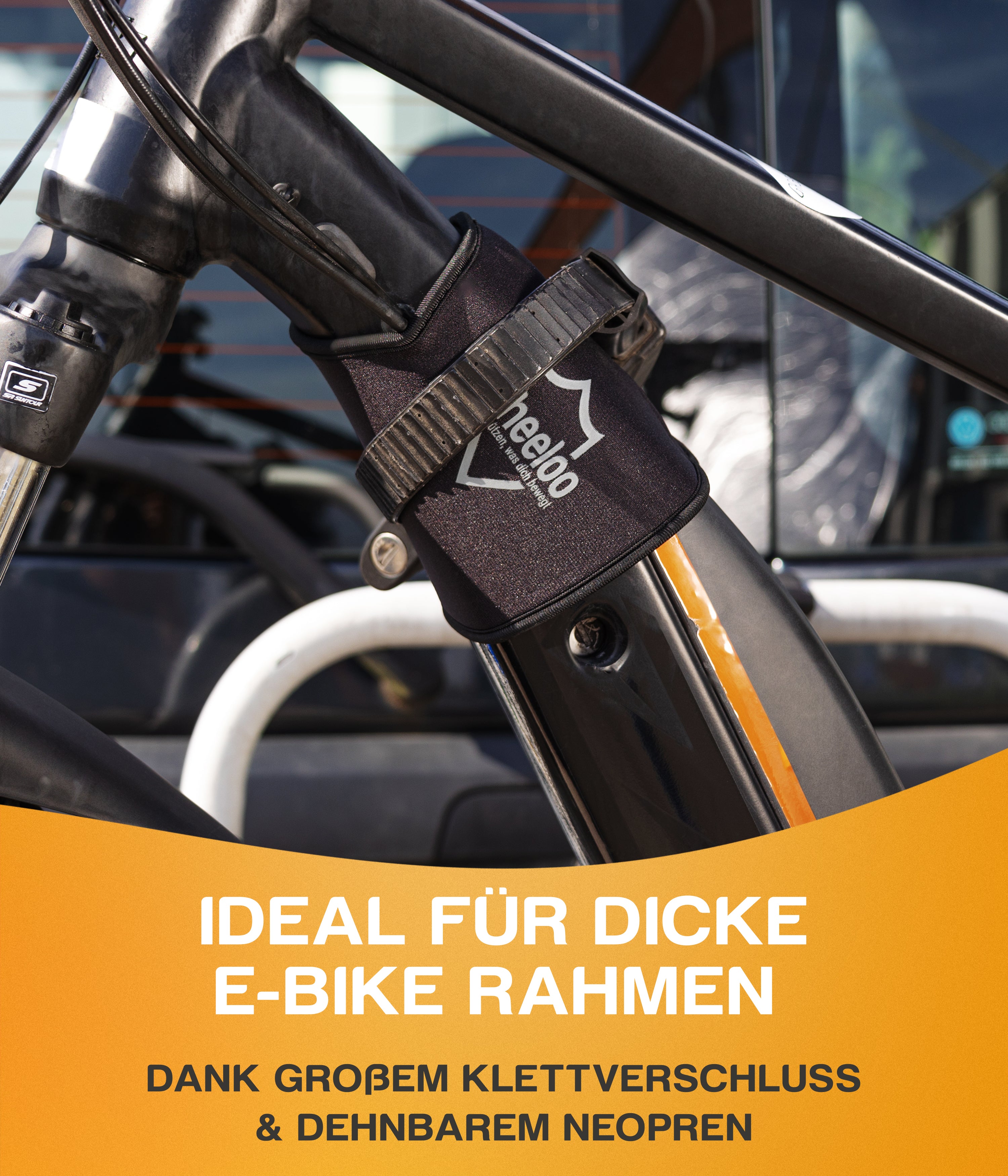 Zimoer Fahrrad Rahmenschutz Fahrradträger Transportschutz Neopren Schwarz  Fahrradrahmen Schutz 3-teiliges Set Klettband Fahrrad Schutz vor Kratzern