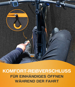 WHEELOO Fahrrad Rahmentasche 4L wasserdicht für Oberrohr I 2 Fächer I 330g I Lackschonende Montage I Akkutasche für E-Bike, Rennrad, Mountainbike Rahm